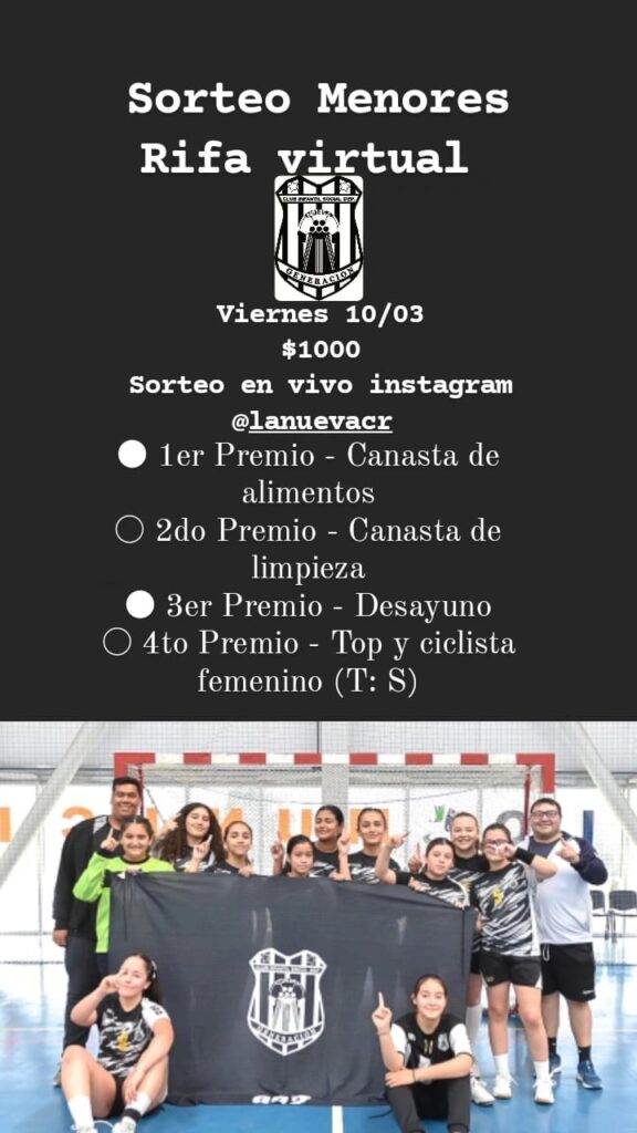 Las menores de Nueva Generación venden rifas para el Nacional 