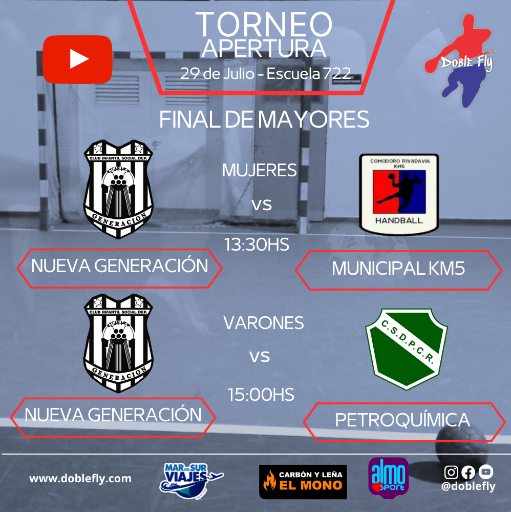 Nueva Generación en ambas ramas, Km5 en mujeres y Petroquímica en varones; son los finalistas